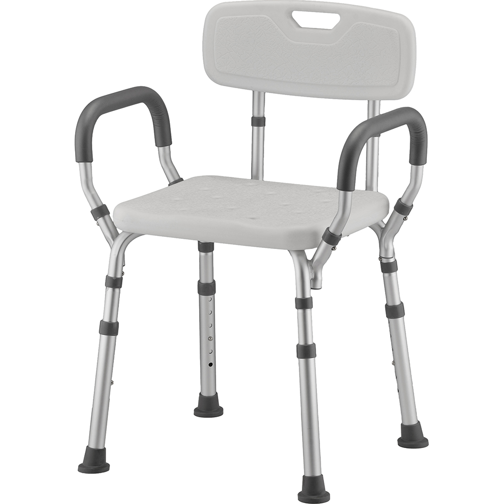 image of bath seat that includes a back and arms