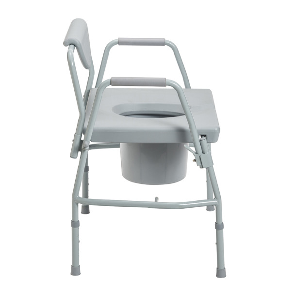 Deluxe Bariatric Drop-Arm Commode photographed from the side