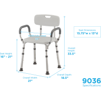 specifications of bath seat that has back and arms thumbnail