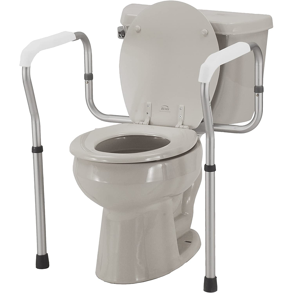 photo of toilet with safety rails installed Product Image