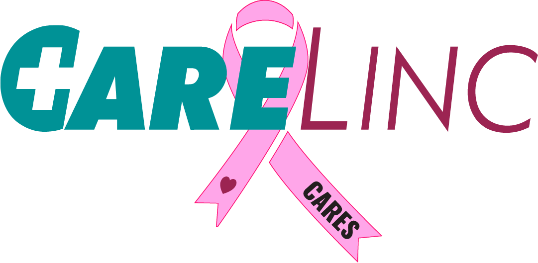 CareLinc logo with Breast Cancer Awareness ribbon incorporated