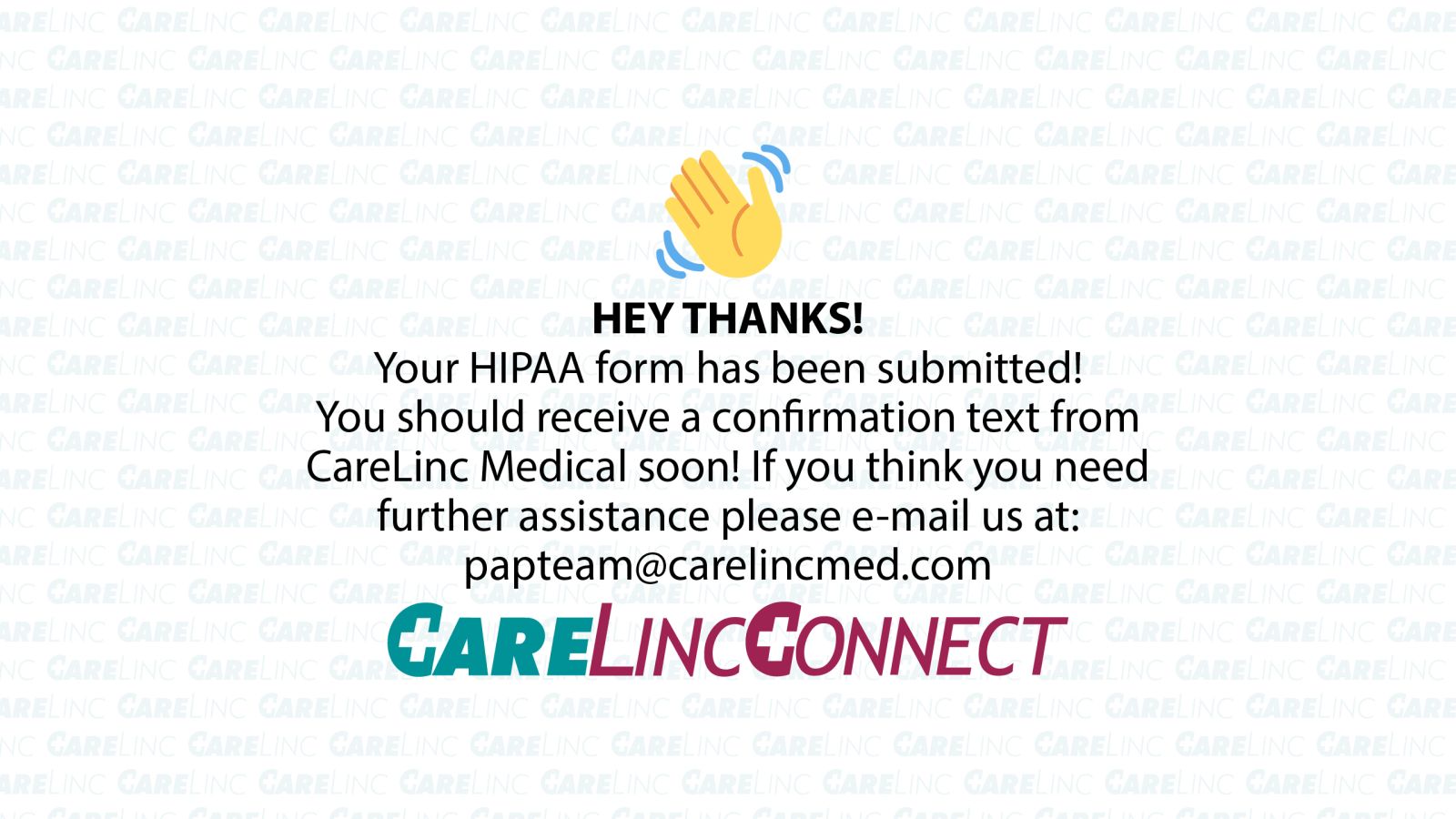 confirmation of hipaa details